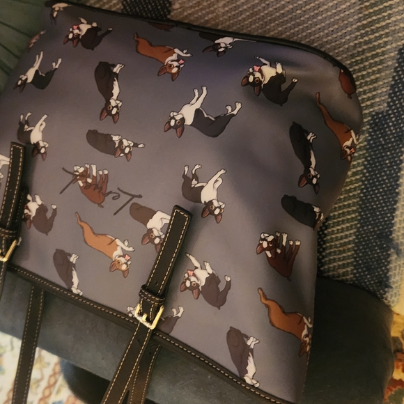 Women designer LERUEL $60 boston terrier zippered tote bag - Picture 5 of 5
